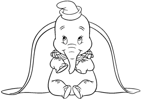 Big Ears Dumbo Coloring Page